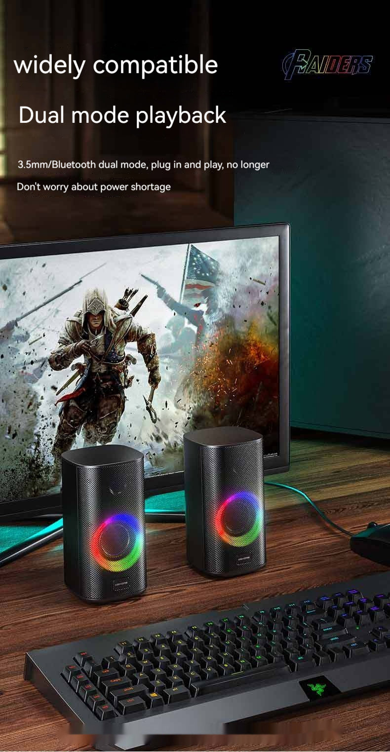 RGB Gaming Desktop Bluetooth Speaker | Dual Stereo Sound, LED Light Show & USB Powered — Prime Trend Market