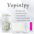 Aurora White Press-On Nails – 24 PCS Long Water Pipe Shape | Pearlescent Bridal Finish — Prime Trend Market
