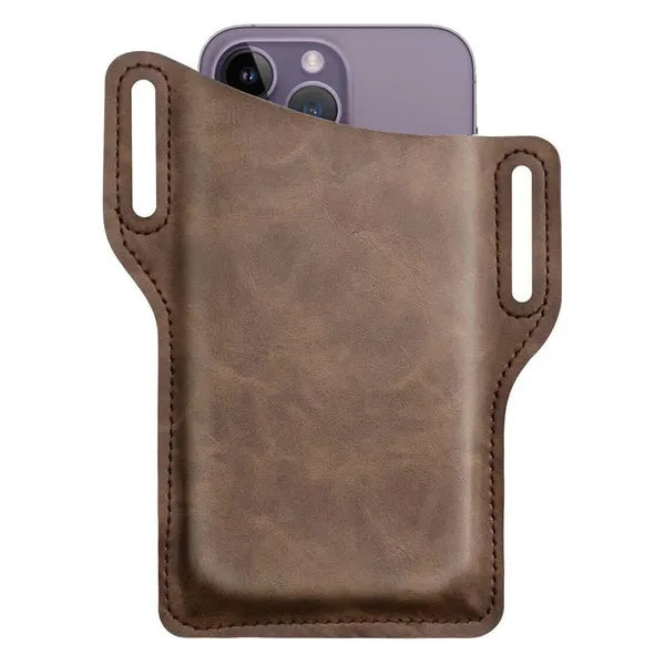 Men's Leather Phone Belt Holster — Waist Pouch with Belt Loop — Prime Trend Market