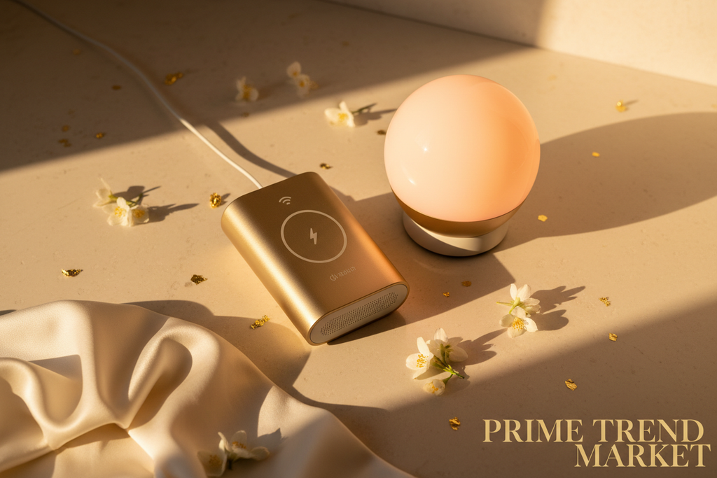 Bedroom Tech Bundle | Bedside Alarm Clock Charger + White Noise Speaker + Sunset Projection Lamp — Prime Trend Market