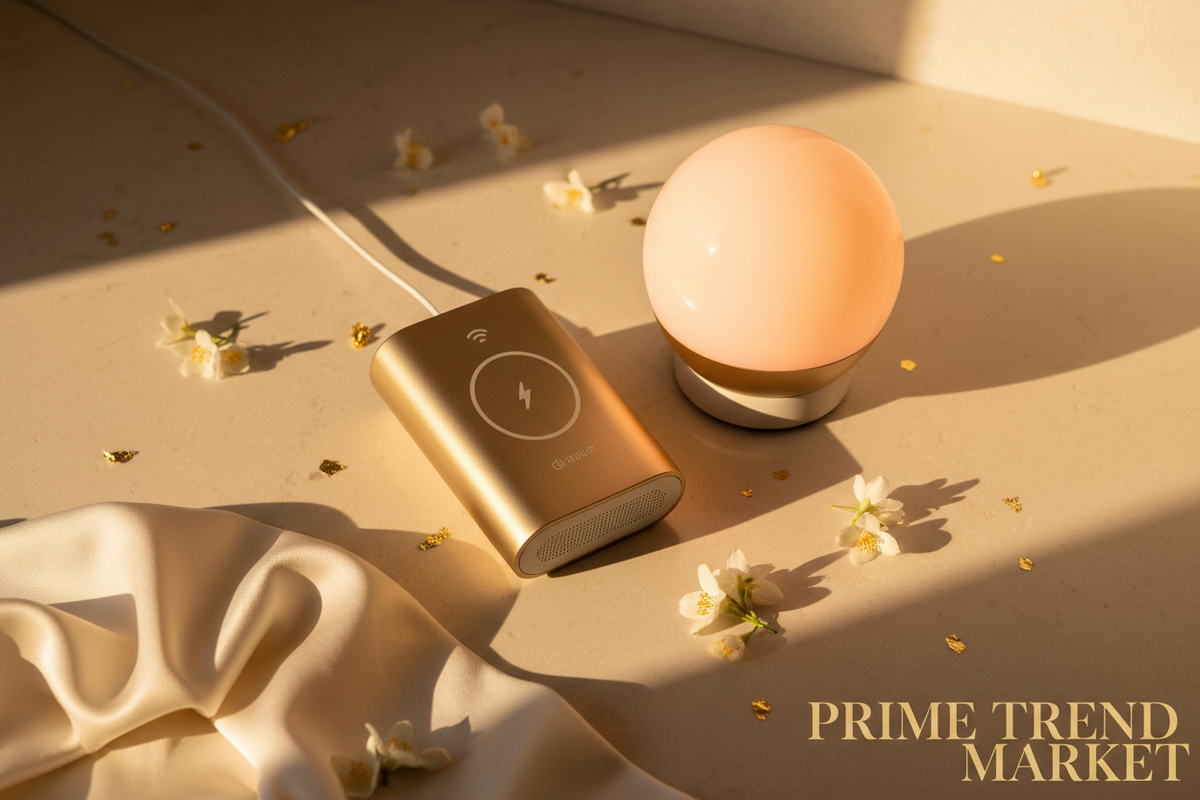 Bedroom Tech Bundle | Bedside Alarm Clock Charger + White Noise Speaker + Sunset Projection Lamp — Prime Trend Market