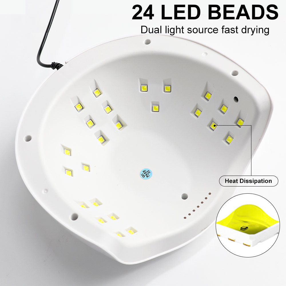 UV LED Nail Lamp – 24 LED 2-in-1 Gel Polish Dryer with 3 Timers & LCD Display — Prime Trend Market