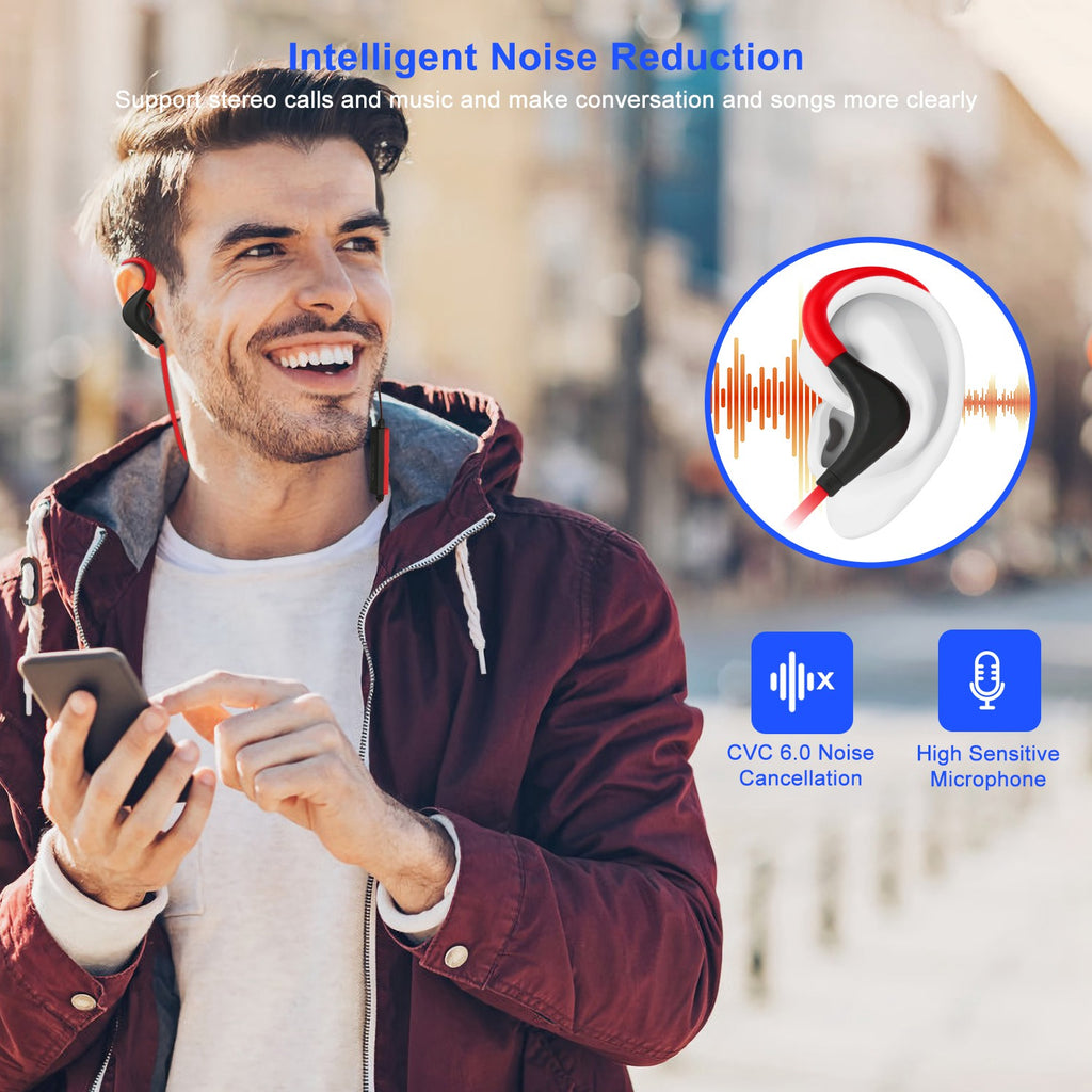Wireless Sport In-Ear Earphones — Bluetooth V4.1, CVC6.0 Noise Cancellation, 4.5Hr Battery — Eliza & Tuan