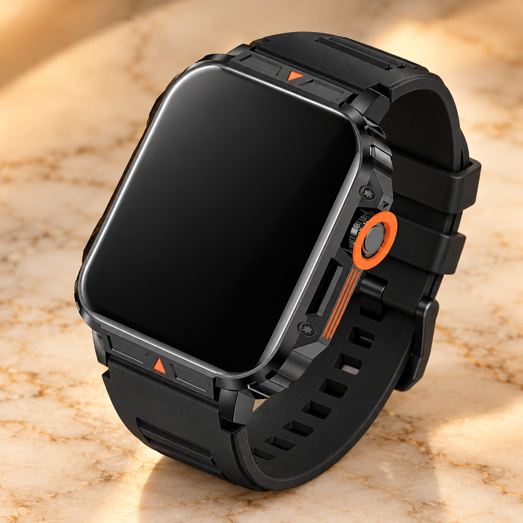 Black outdoor sports smartwatch