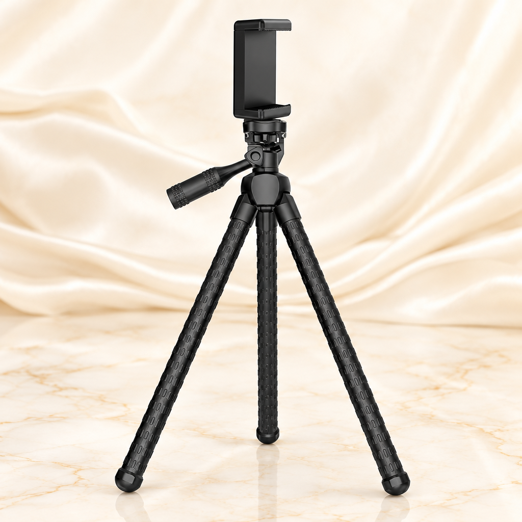 Black phone tripod