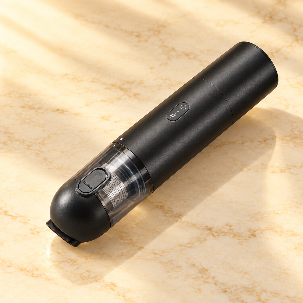 Black portable car vacuum