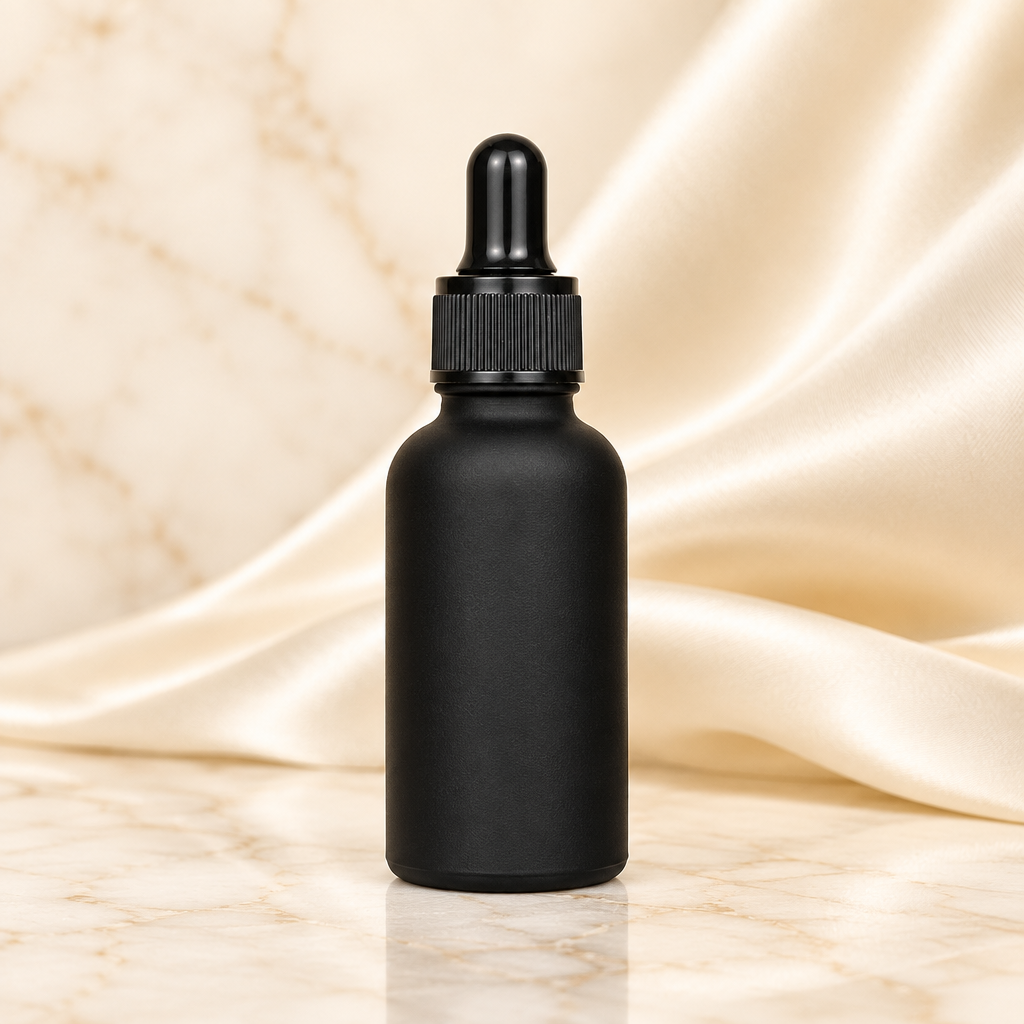 Black self tanning drops bottle
