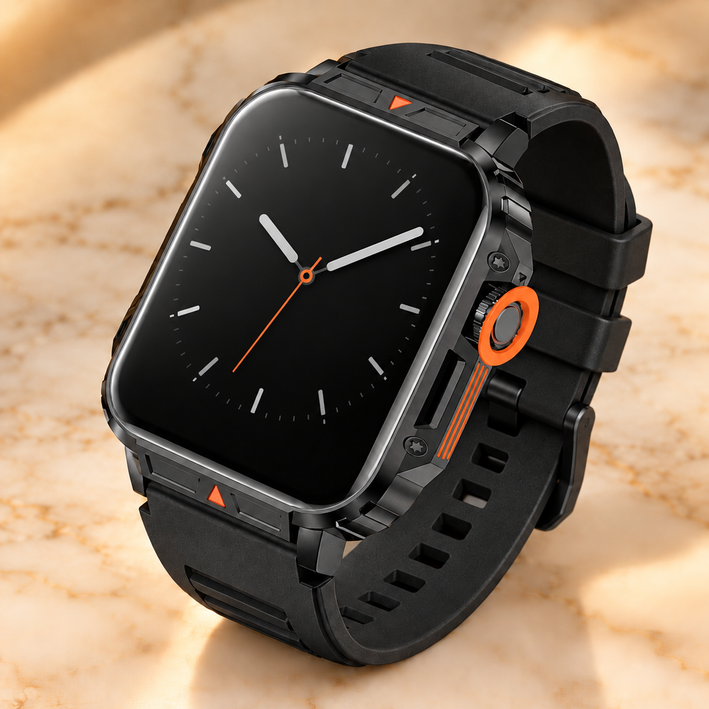 Black sports smartwatch