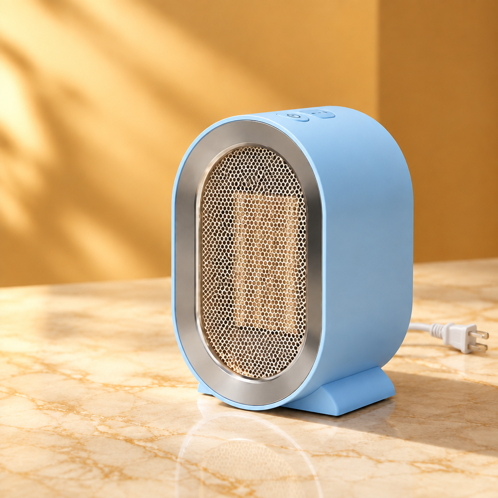 Blue desktop heater