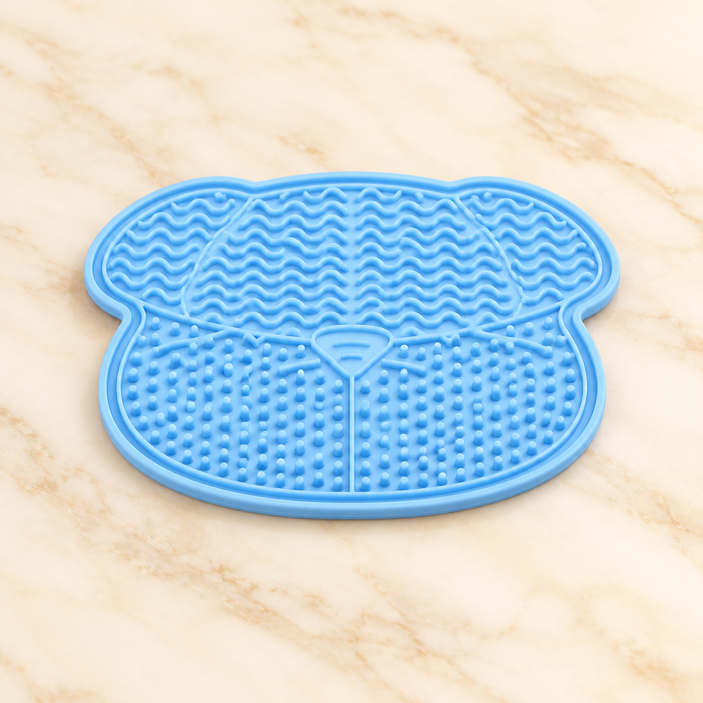 Blue pet lick mat