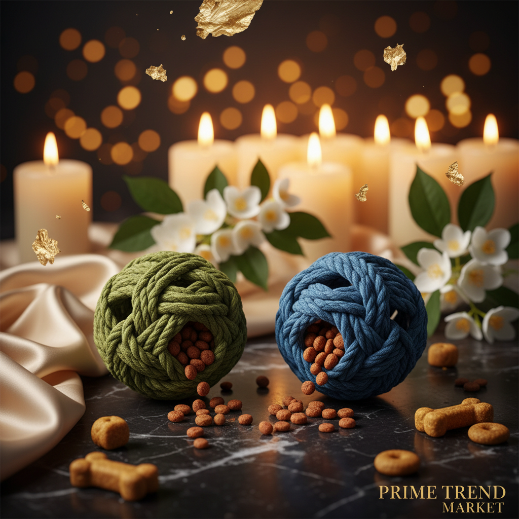 PawTreat 3-in-1 Rope Squeaky Leaking Food Ball Toy – Interactive Treat Dispenser for Cats & Dogs — Prime Trend Market
