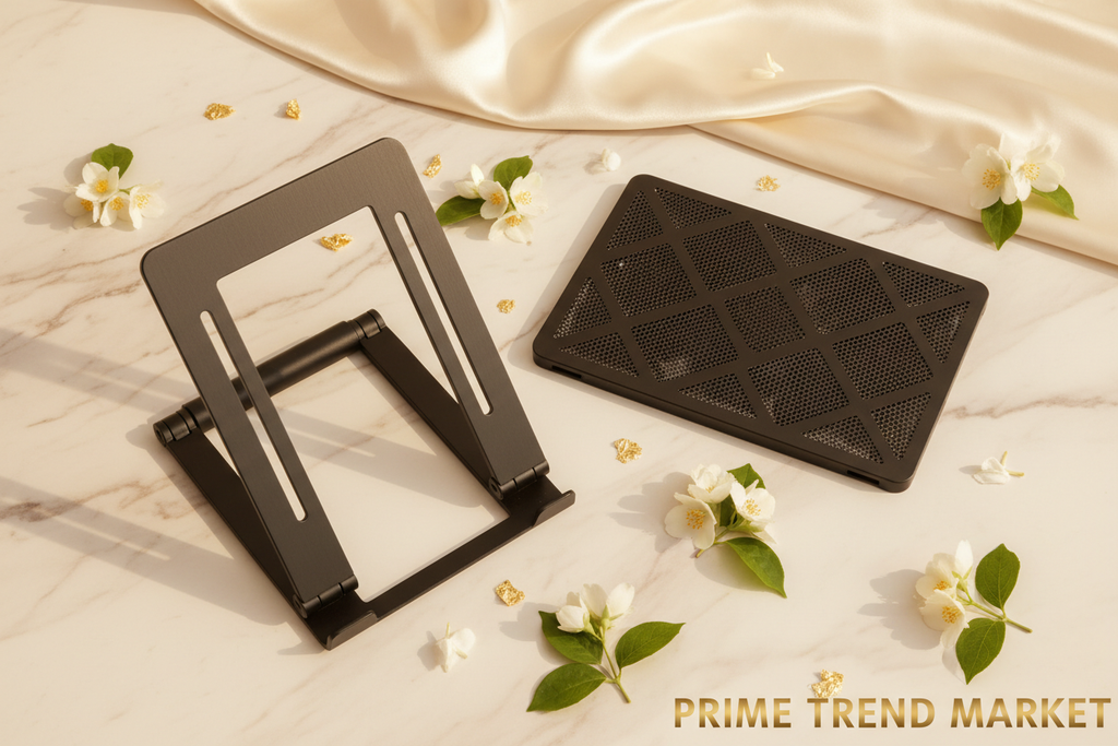 Complete Laptop Setup Bundle | Foldable Stand + Cooling Pad — Prime Trend Market