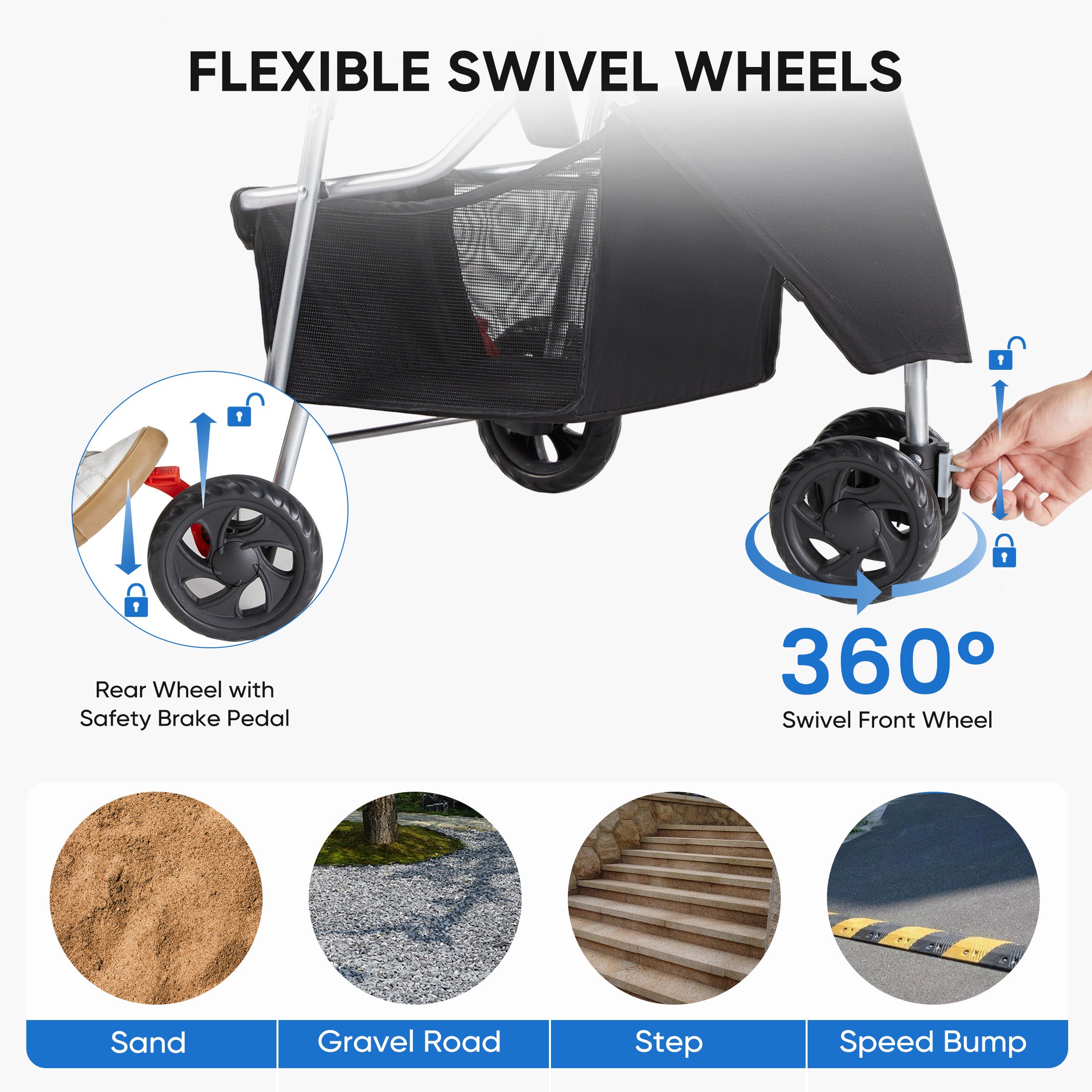 Luxury Pet Stroller Cart for Cats & Dogs — Foldable, All-Terrain, Breathable — Prime Trend Market