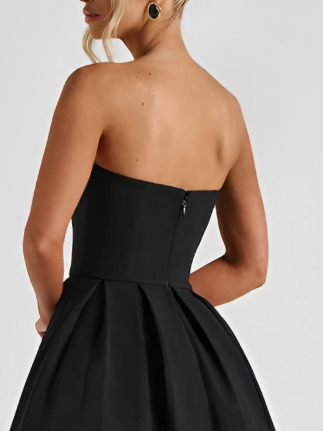 Solid-Color Tube Midi Dress