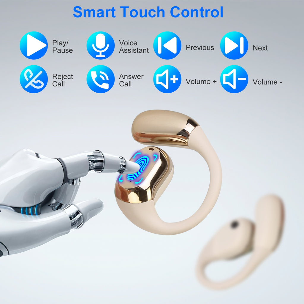 Open Ear Sport Earbuds | Bluetooth 5.4 Earhook | IPX5 Waterproof | 300Hr Standby | LED Case — Prime Trend Market