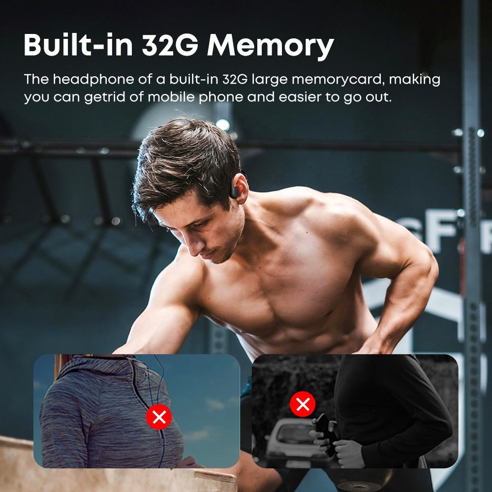 IPX8 Waterproof Headset Swimming Bluetooth Headphones With 32G TF Card Sports Wireless Earbuds Stereo Bone Conduction Earphone — Prime Trend Market