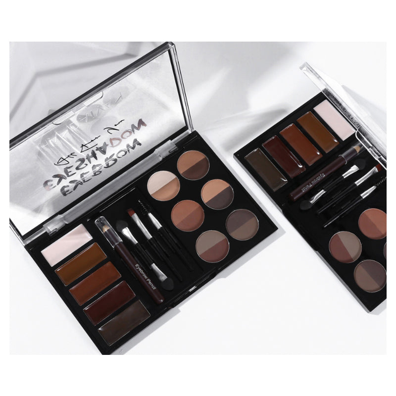 Eyebrow Cream Powder Palette Kit – Brow Powder, Stencil Cards & Brush | Perfect Brows for Beginners & Pros — Prime Trend Market