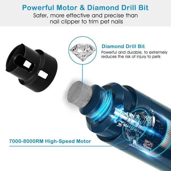 Professional Pet Nail Grinder — 2-Speed Quiet USB Rechargeable Trimmer — Prime Trend Market
