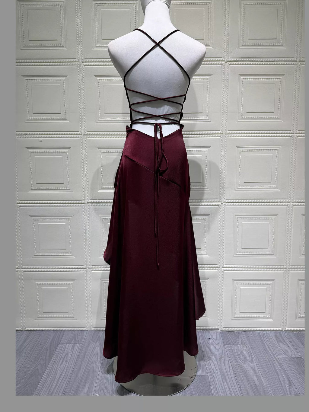 High-Low Ruffle-Hem Evening Dress