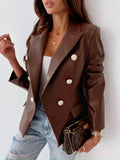 Lapel-Collar Double-Breasted Blazer