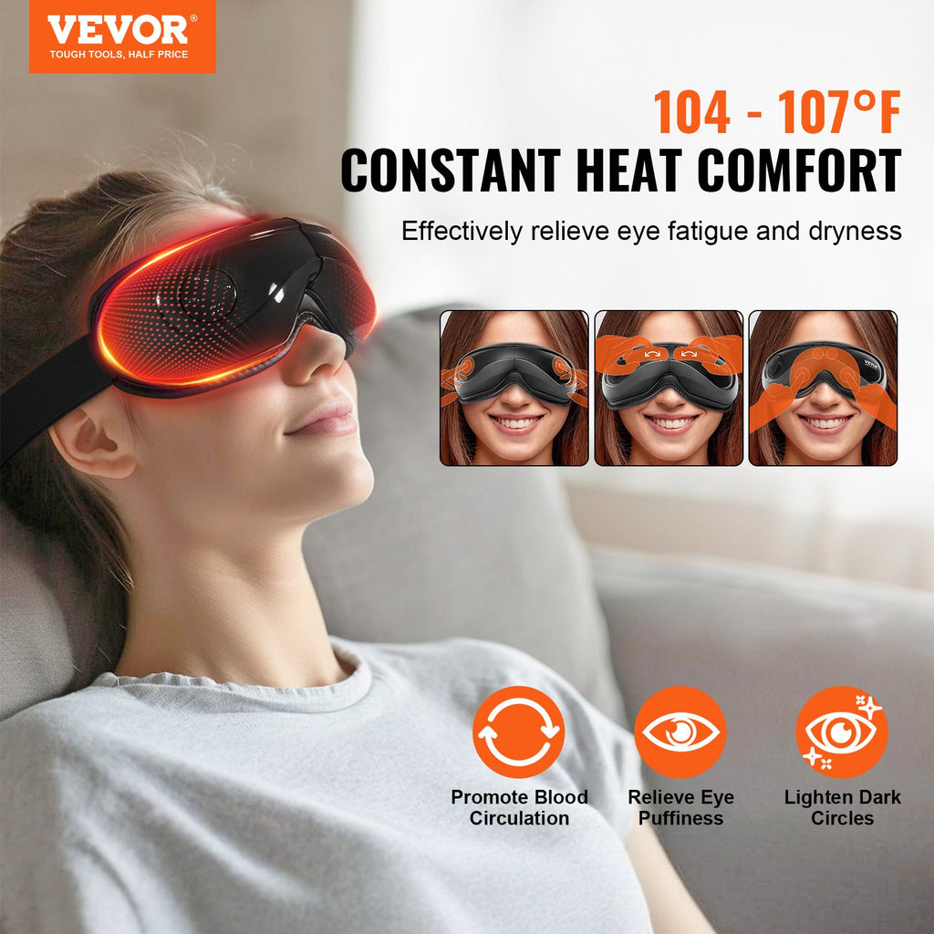 VEVOR Eye Massager with Heat — 5 Modes, Bluetooth Music & Remote Control — Prime Trend Market
