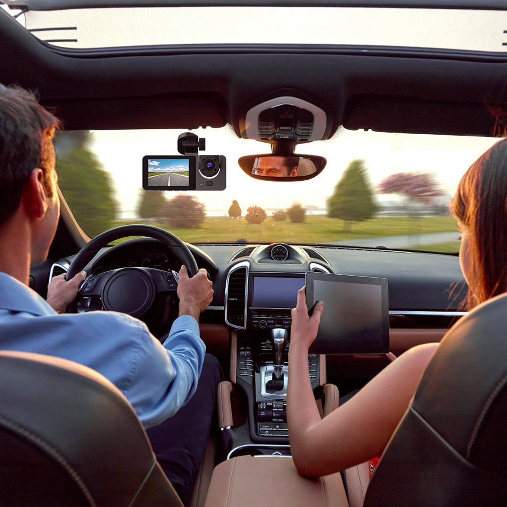3-Channel Dash Cam Front Inside Rear | 32G MMC | G-Sensor | Parking Monitor | Loop Recording — Prime Trend Market