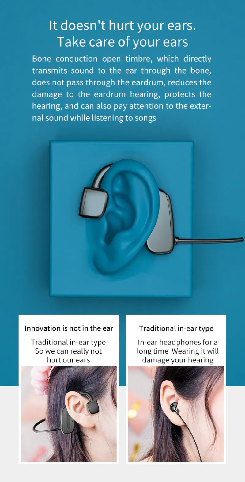Bone Conduction Headphones | Bluetooth 5.1 Open-Ear Wireless Sport Headset — Prime Trend Market