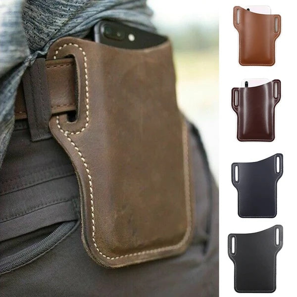 Men's Leather Phone Belt Holster — Waist Pouch with Belt Loop — Prime Trend Market