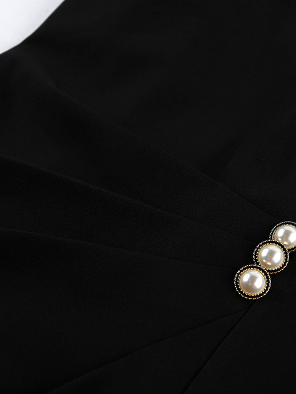 Ruched Surplice Button-Detail Mini Dress