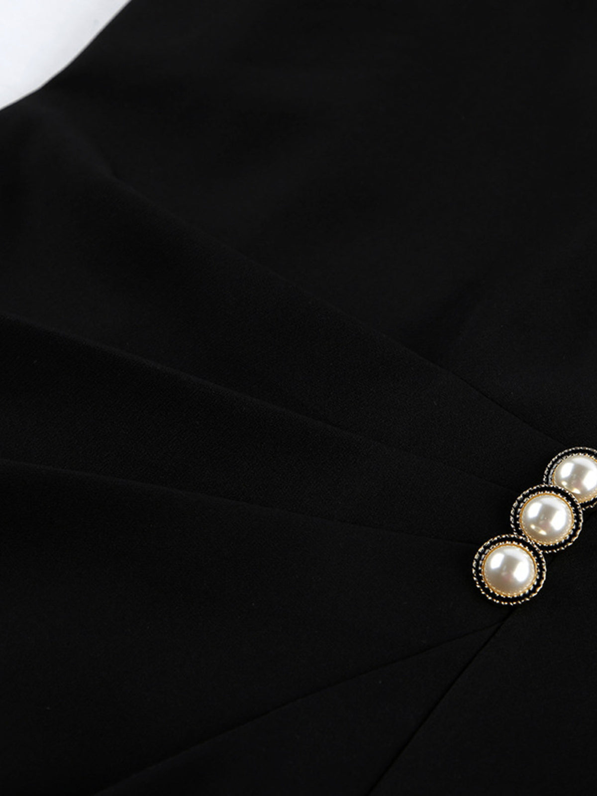 Ruched Surplice Button-Detail Mini Dress