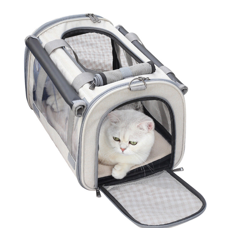 Luxury Transparent Breathable Foldable Pet Carrier Bag – Outdoor Cat & Dog Bag — Prime Trend Market