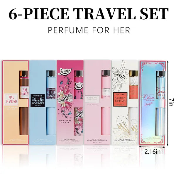 6pcs Women's Eau de Parfum Travel Set — 6 Unique Holiday Scents | Long-Lasting Fragrance | 1.18 fl oz Each — Prime Trend Market