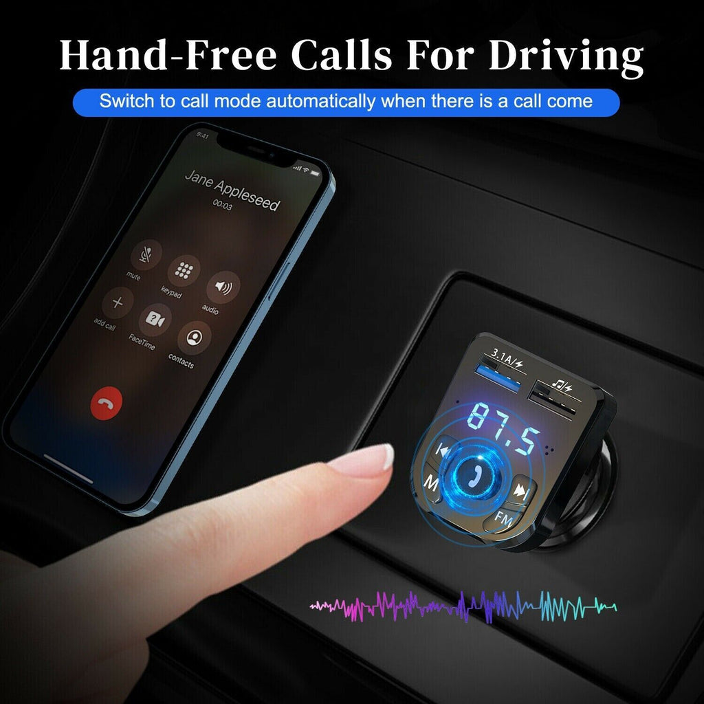 Wireless Car Bluetooth FM Transmitter | MP3 Audio | USB Charger | Hands-Free Calling — Prime Trend Market