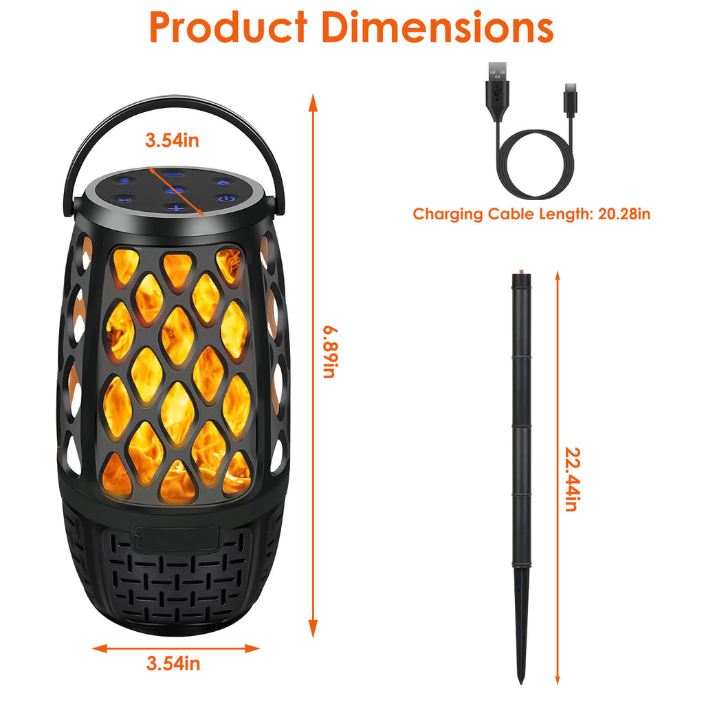 4-in-1 LED Flame Bluetooth 5.3 Speaker | Outdoor Waterproof | 10W | Sync 100 Speakers — Eliza & Tuan