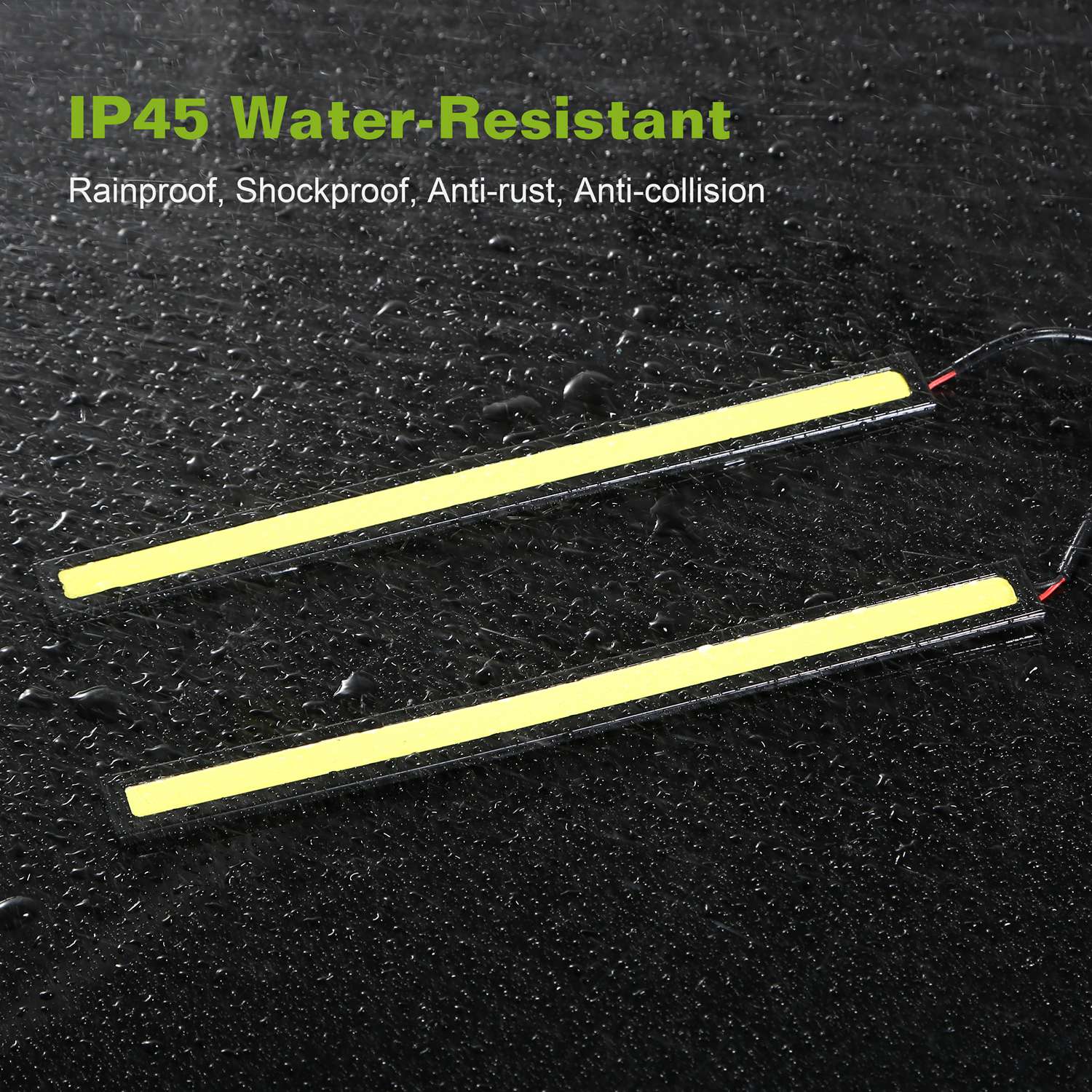 LED Daytime Running Lights for Cars — COB DRL Strip, IP45 Waterproof, 12V, 2Pcs — Eliza & Tuan