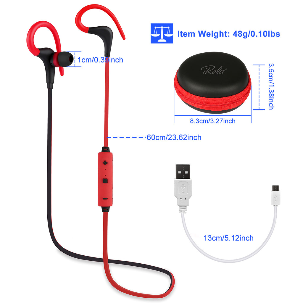 Wireless Sport In-Ear Earphones — Bluetooth V4.1, CVC6.0 Noise Cancellation, 4.5Hr Battery — Eliza & Tuan