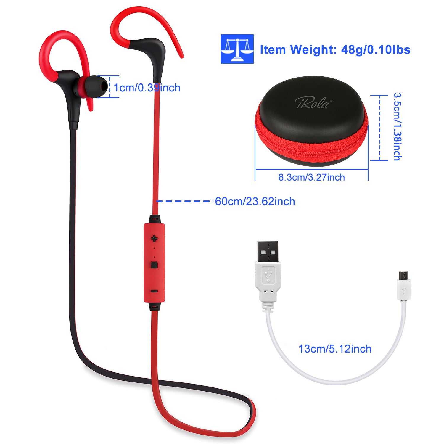 Wireless Sport In-Ear Earphones — Bluetooth V4.1, CVC6.0 Noise Cancellation, 4.5Hr Battery — Eliza & Tuan