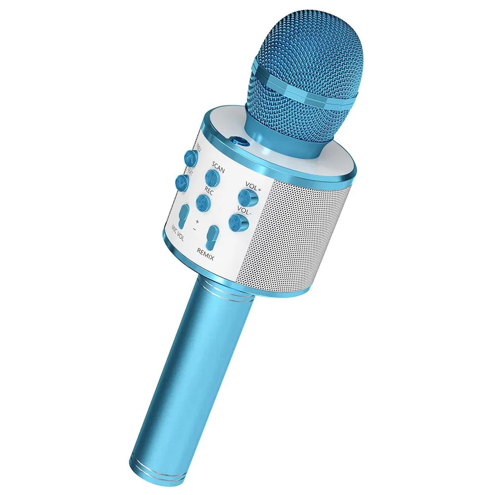 Wireless Karaoke Microphone with Speaker | 3-in-1 Bluetooth Mic | Portable | Blue — Eliza & Tuan