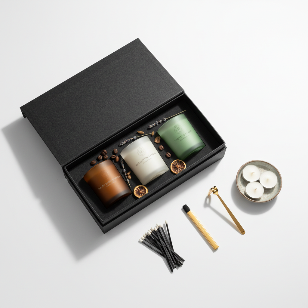 Candle Flat Lay