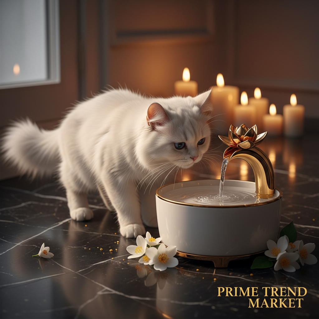 Luxury Quiet Circulating Pet Water Fountain — USB Smart, 2500ML, Night Light & Visible Scale — Prime Trend Market