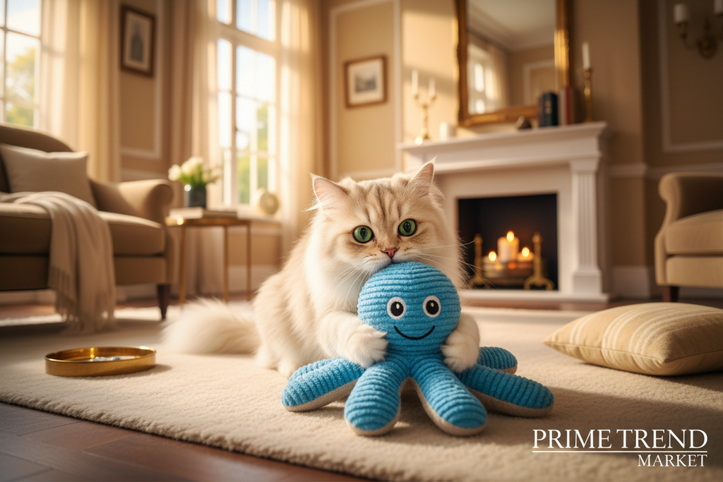 PawSqueak Octopus Shell Squeaky Chew Toy – Bite Resistant Teeth Cleaning Puzzle Toy for Cats & Dogs — Prime Trend Market