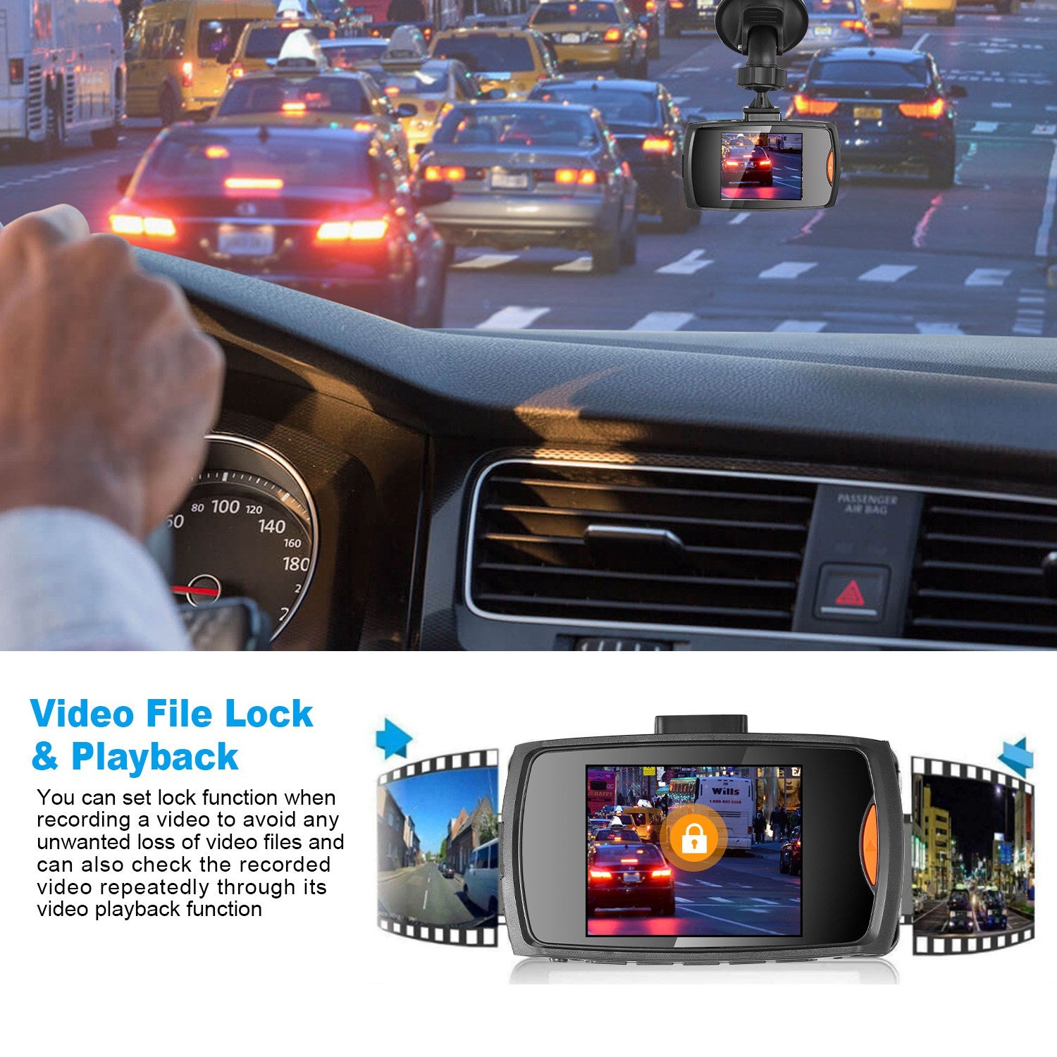 1080P Dash Cam with Night Vision, Loop Recording & 90° Wide Angle – 2.2" LCD Screen — Prime Trend Market