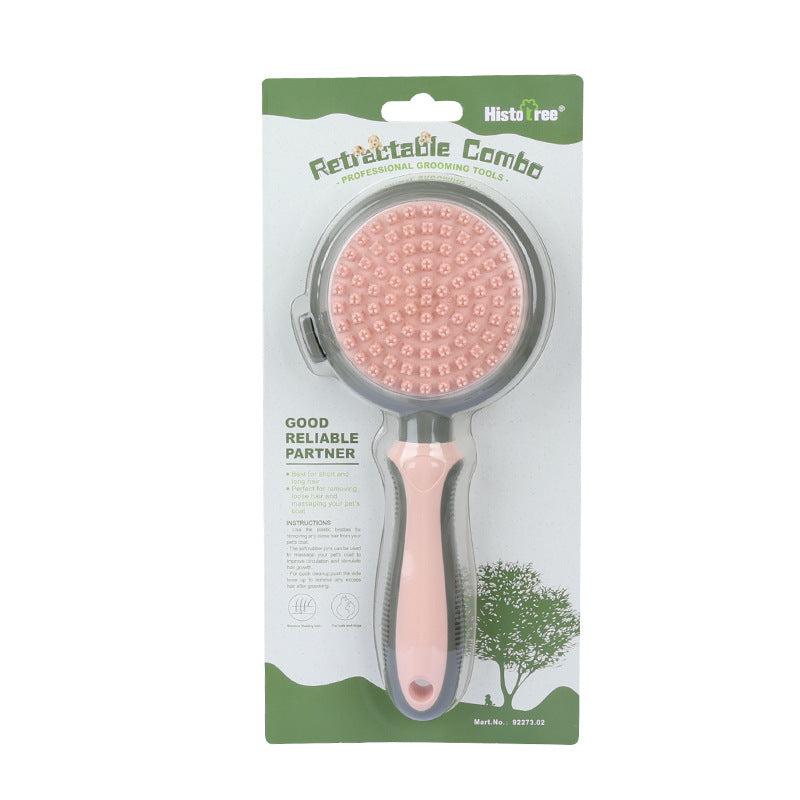 Pet Self-Cleaning Slicker Brush — Double-Sided Grooming Comb — Prime Trend Market