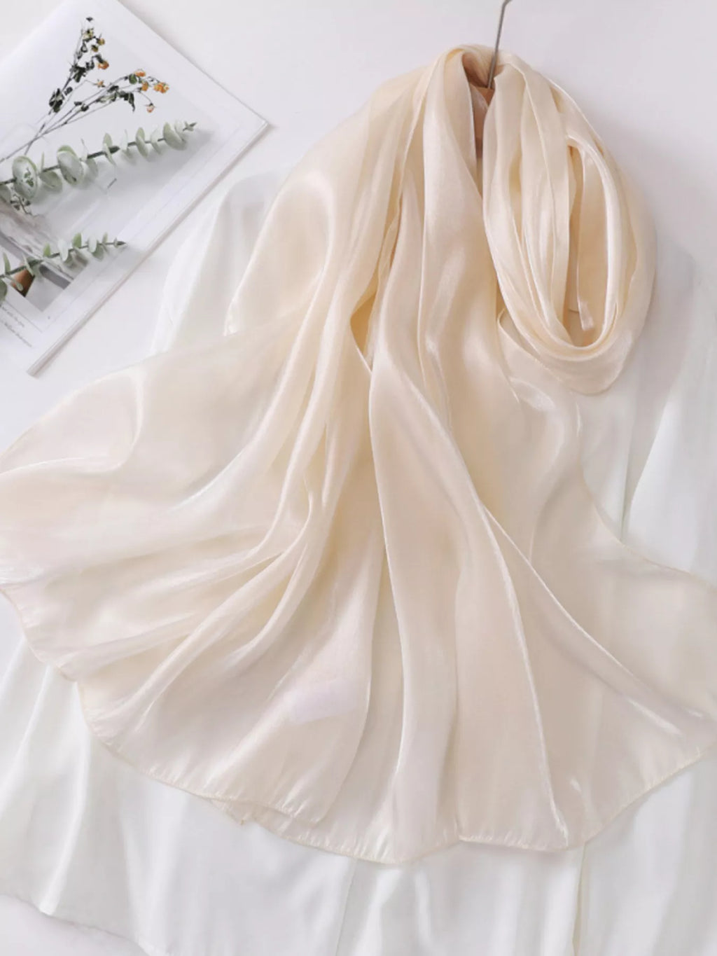 Solid-Color Polyester Organza Scarf