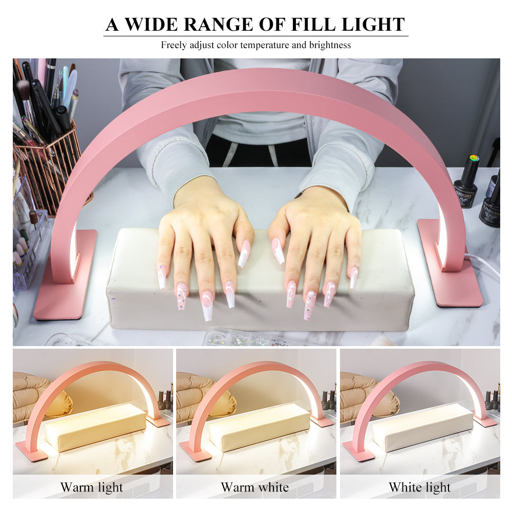 17" Half Moon LED Desk Light – 3 Color Temps, Dimmer, Shadow-Free Nail & Beauty Lamp — Prime Trend Market