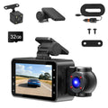 WiFi 3-Channel Dash Cam 1080P | Night Vision | App Control | 32G MMC | Parking Monitor — Prime Trend Market