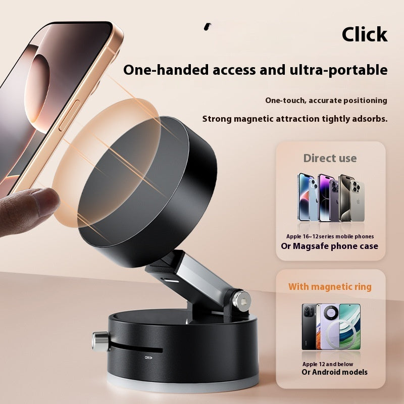 Magnetic Vacuum Car Phone Holder | 360° Adjustable | Foldable Suction Cup | Hands-Free Navigation — Eliza & Tuan