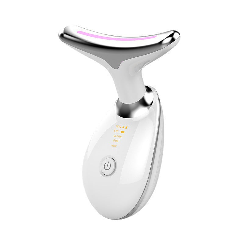 Luxury 7-Color LED EMS Face & Neck Beauty Massager — Negative Ion, Infrared, Ultrasonic Skin Rejuvenation — Eliza & Tuan