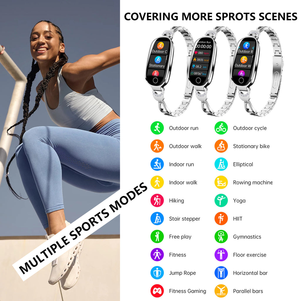 Luxury Women's Bling Smartwatch — Menstrual Cycle, Heart Rate, Remote Photography & More — Prime Trend Market