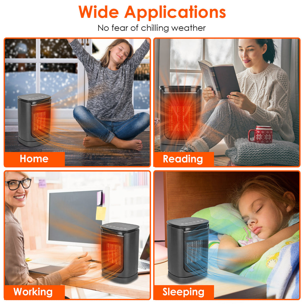 1500W Ceramic Space Heater — 3 Modes, 90° Oscillation, Remote Control & Tip-Over Protection — Prime Trend Market